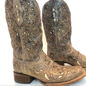 CORRAL Boots Womens Size 7.5 Style A1121 Limited Edition Hand-Tooled Leather